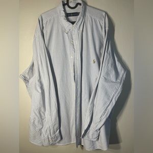 Ralph Lauren Oxford Long Sleeve ButtonDown Shirt Blue& WhiteStriped Mens size2XB